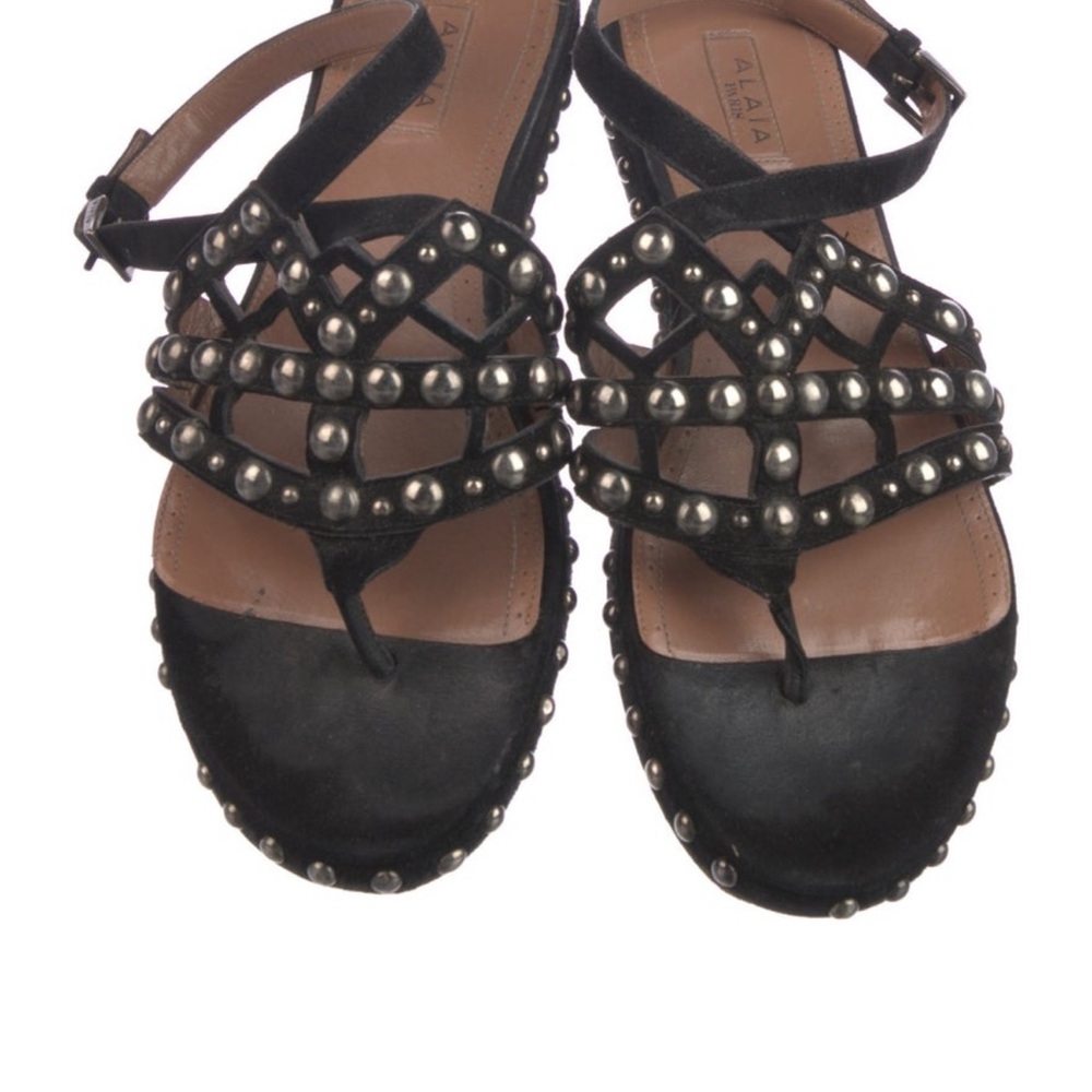 Alaia Black Studded Sandals